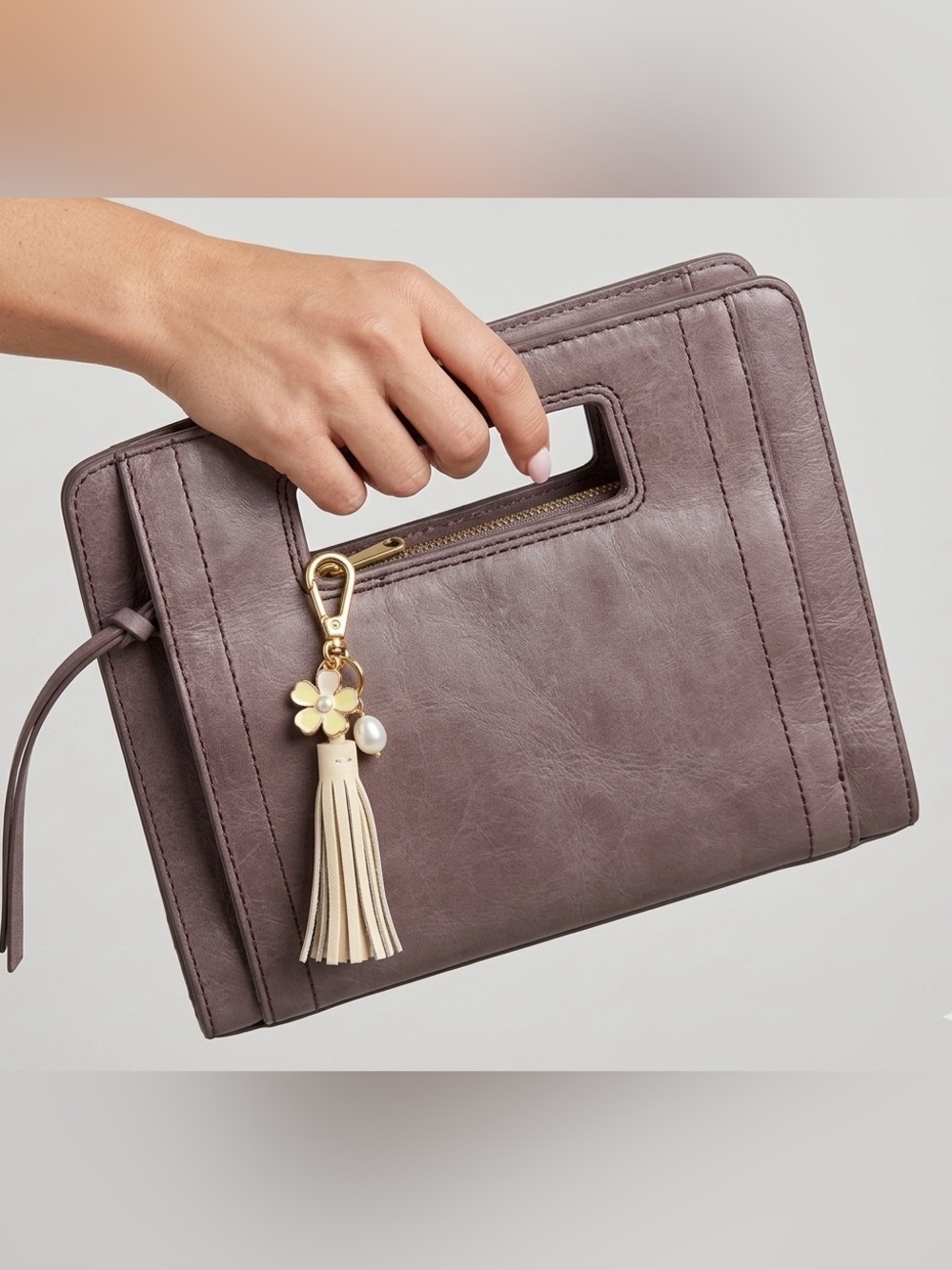 HOBO Kathrina Leather Envelope Foldover Clutch Wallet Bag